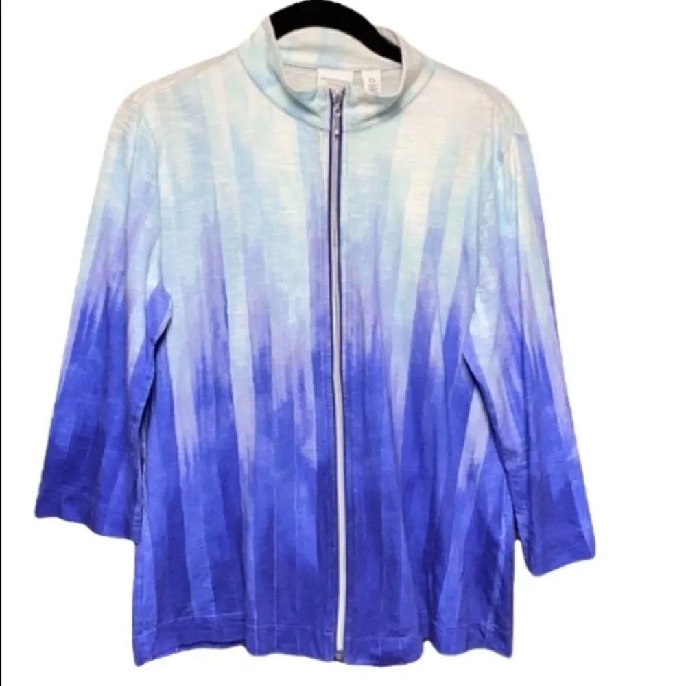 Chico’s Weekend Tie Dye Full-zip Jacket size Sm
